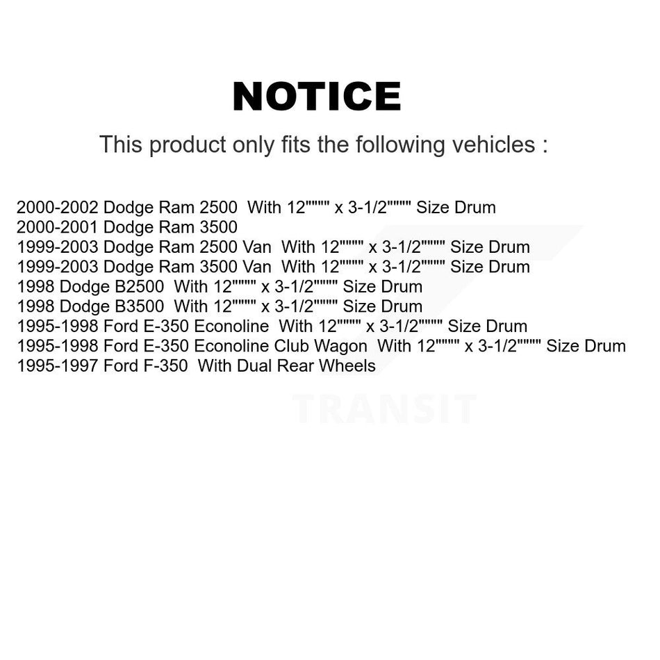 Front Semi-Metallic Disc Brake Pads And Rear Drum Shoes Kit For Dodge Ram 2500 Ford F-350 KNN-100234