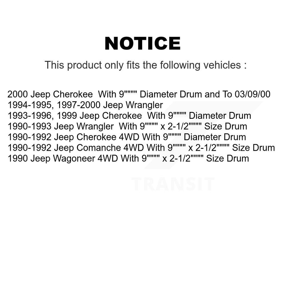 Front Semi-Metallic Disc Brake Pads And Rear Drum Shoes Kit For Jeep Wrangler Cherokee KNN-100283