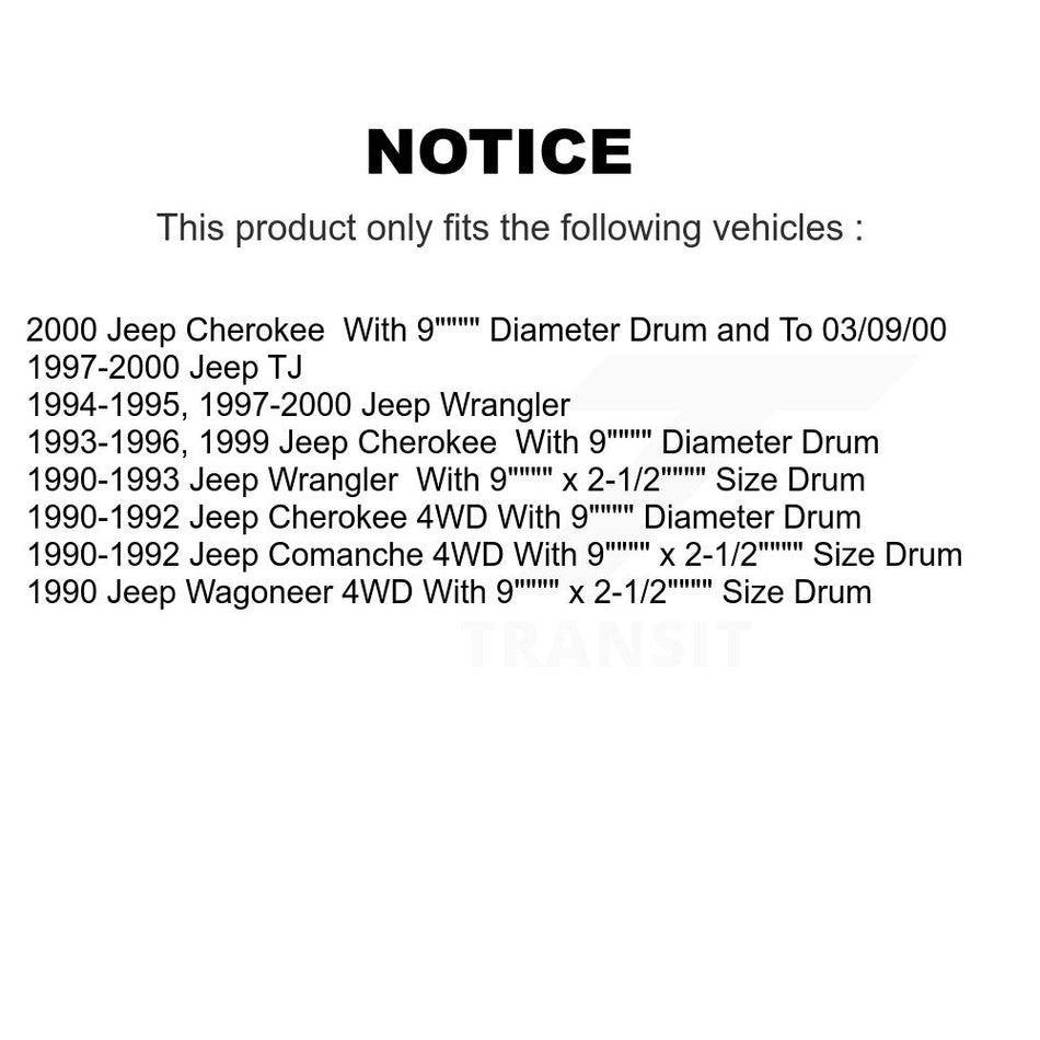 Front Semi-Metallic Disc Brake Pads And Rear Drum Shoes Kit For Jeep Wrangler Cherokee KNN-100283