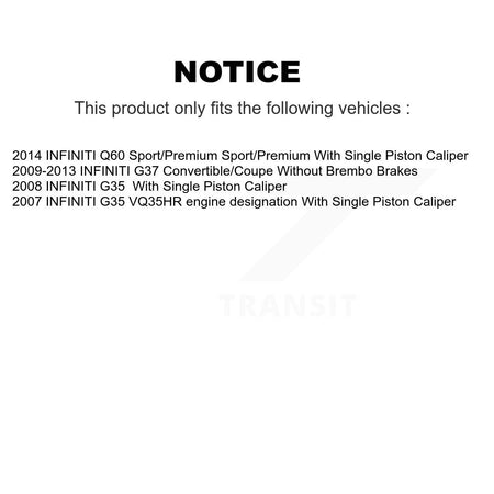 Front Rear Ceramic Disc Brake Pads And Parking Shoes Kit For INFINITI G37 G35 KNN-100309