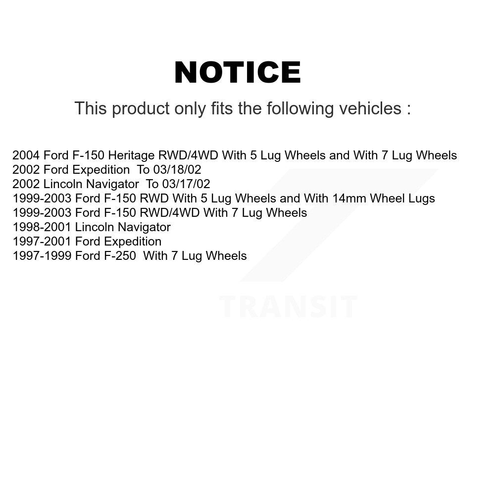 Front Rear Semi-Metallic Disc Brake Pads And Parking Shoes Kit For Ford F-150 KNN-100361