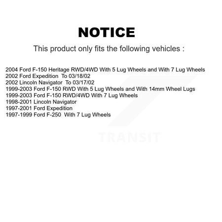Front Rear Semi-Metallic Disc Brake Pads And Parking Shoes Kit For Ford F-150 KNN-100361