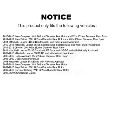 Front Rear Ceramic Disc Brake Pads And Parking Shoes Kit For Jeep Patriot 200 KNN-100451