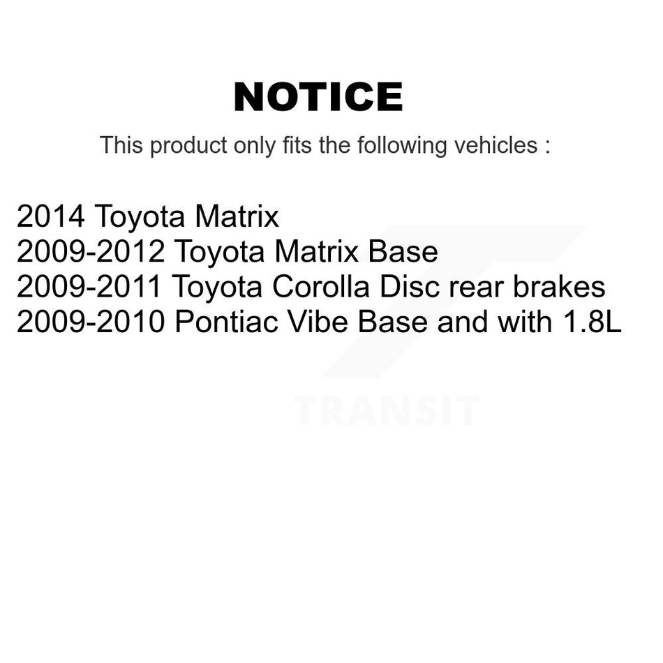 Front Rear Ceramic Disc Brake Pads And Parking Shoes Kit For Toyota Matrix KNN-100497