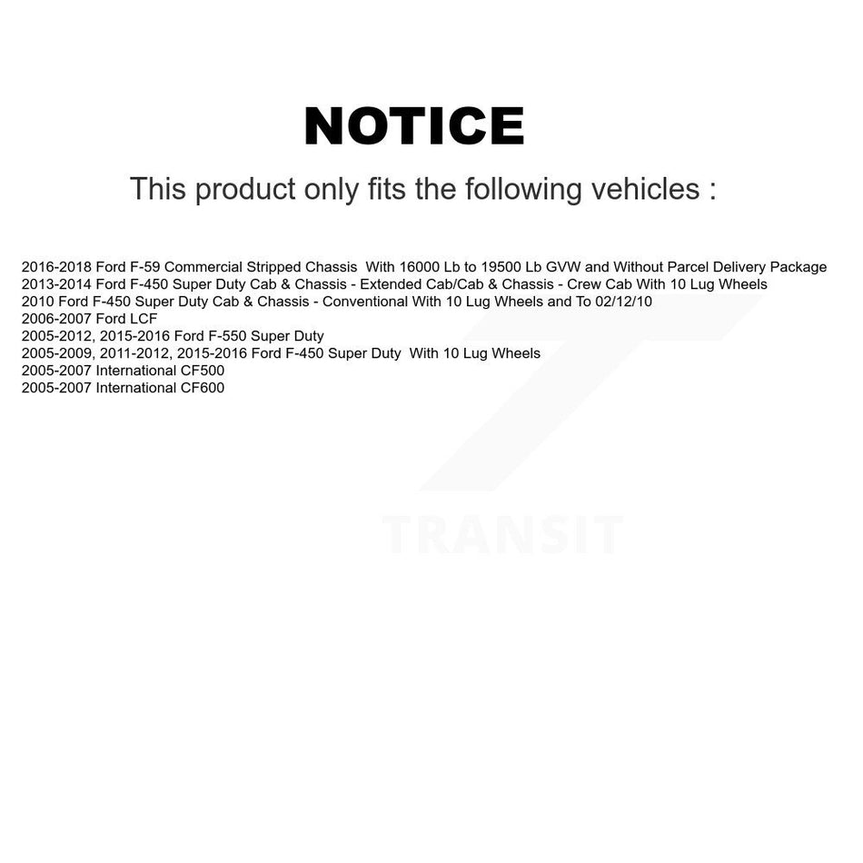 Front Rear Semi-Metallic Disc Brake Pads And Parking Shoes Kit For Ford F-450 KNN-100564