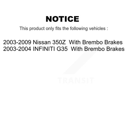 Front Rear Semi-Metallic Disc Brake Pads And Parking Shoes Kit For Nissan 350Z KNN-100603