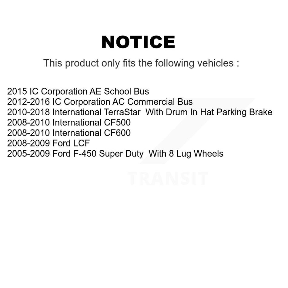 Front Rear Semi-Metallic Disc Brake Pads And Parking Shoes Kit For Ford F-450 KNN-100809