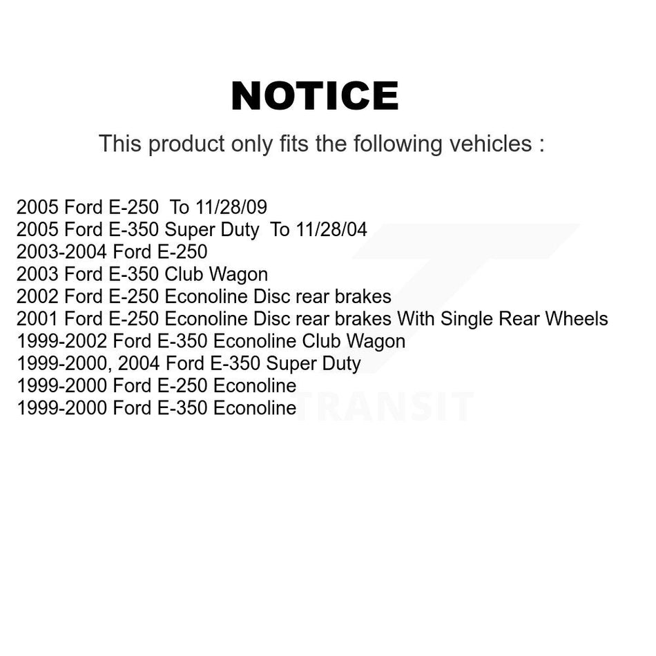 Front Rear Semi-Metallic Disc Brake Pads And Parking Shoes Kit For Ford E-350 KNN-100864