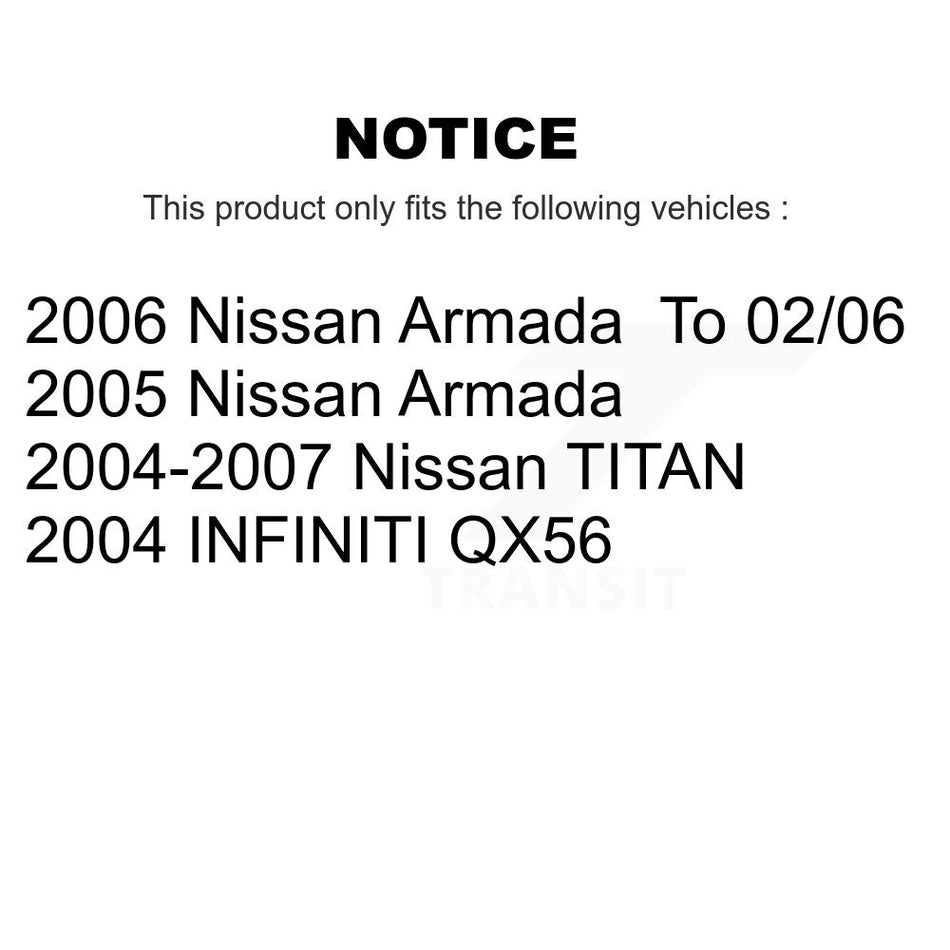 Front Rear Ceramic Disc Brake Pads And Parking Shoes Kit For Nissan TITAN QX56 KNN-100896