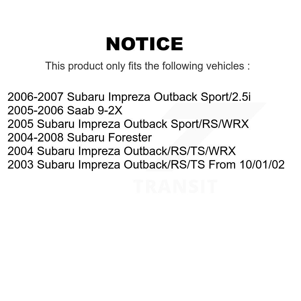 Front Rear Ceramic Disc Brake Pads And Parking Shoes Kit For Subaru Impreza KNN-101007