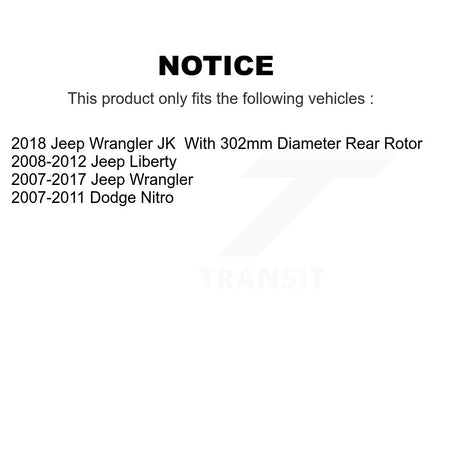 Front Rear Ceramic Disc Brake Pads And Parking Shoes Kit For Jeep Wrangler JK KNN-101021