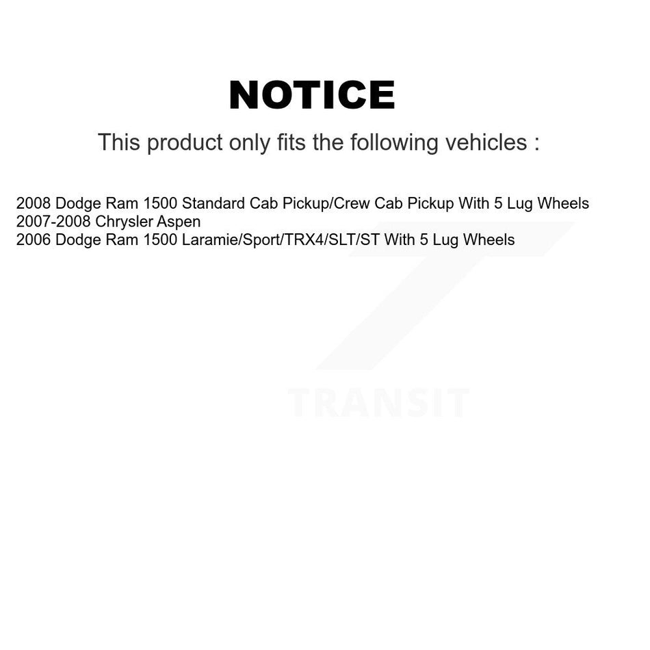 Front Rear Semi-Metallic Disc Brake Pads And Parking Shoes Kit For Dodge Ram KNN-101276