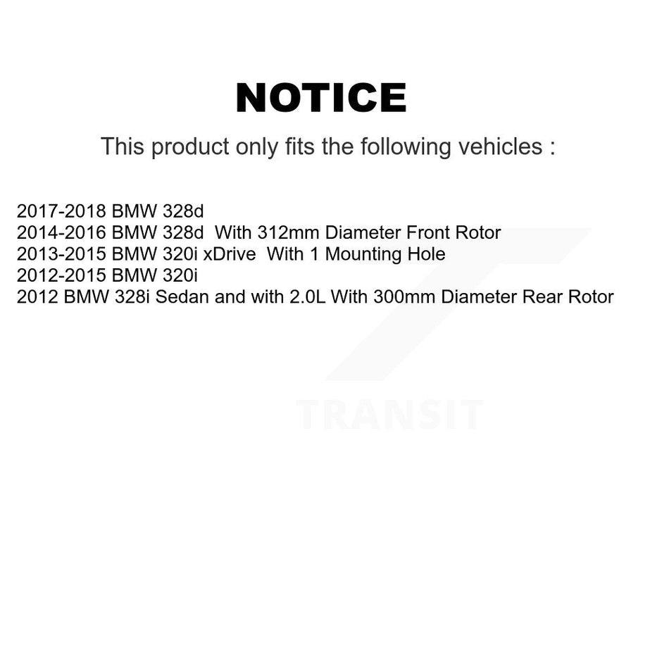 Front Rear Semi-Metallic Disc Brake Pads And Parking Shoes Kit For BMW 320i KNN-101293