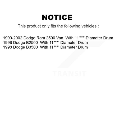 Front Semi-Metallic Disc Brake Pads And Rear Drum Shoes Kit For Dodge B3500 Ram 2500 Van KNN-101354