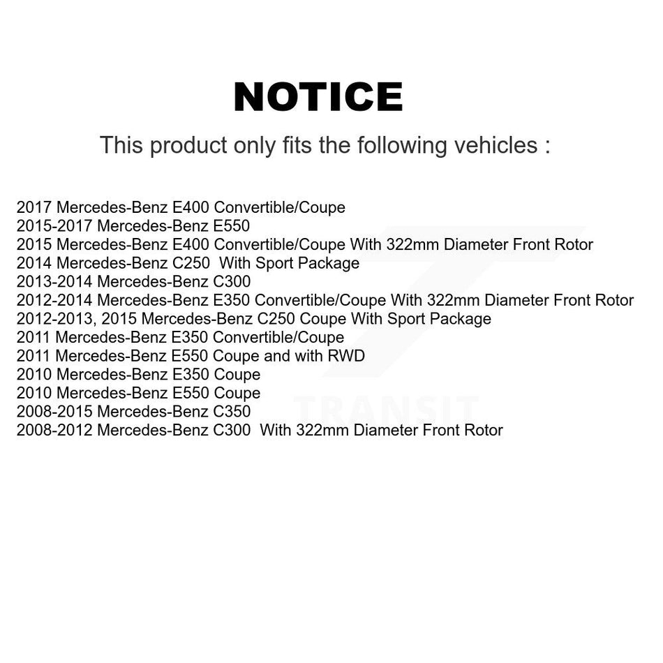 Front Rear Semi-Metallic Disc Brake Pads And Parking Shoes Kit For C300 E350 KNN-101584