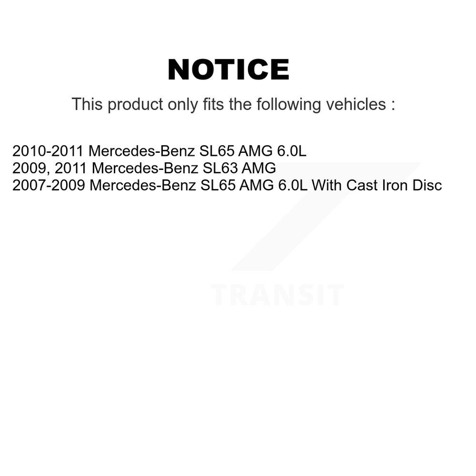 Front Rear Ceramic Disc Brake Pads And Wear Sensors Kit For Mercedes-Benz SL63 AMG SL65 KNW-100060