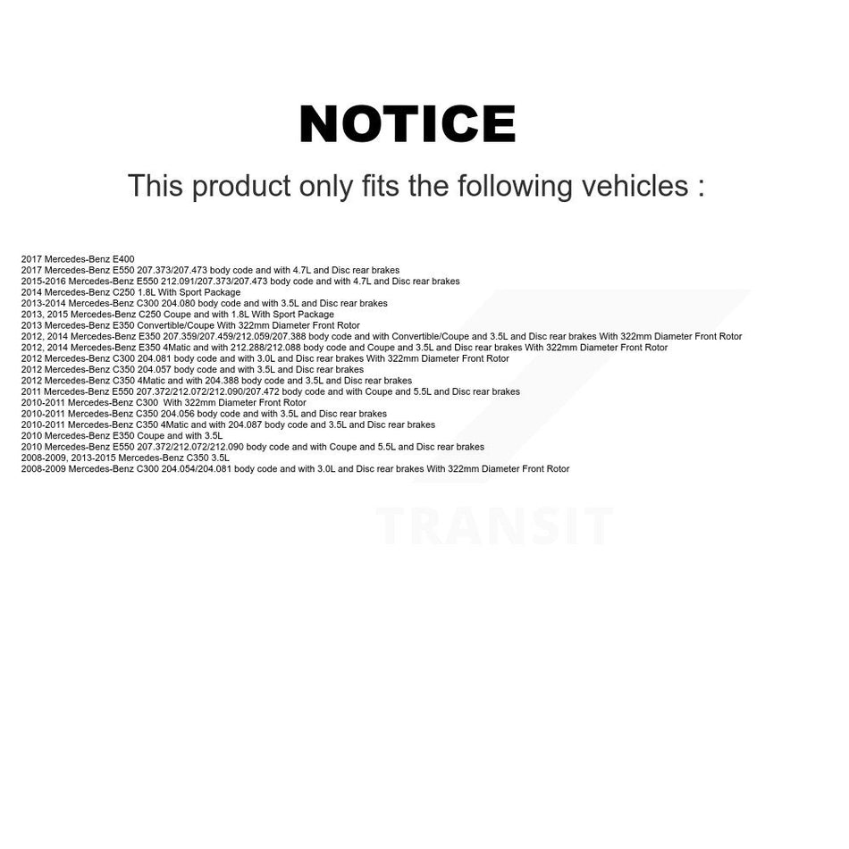 Front Rear Ceramic Brake Pad & Wear Sensor Kit For Mercedes-Benz C300 C350 E350 E550 E400 KNW-100118