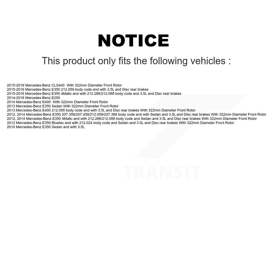 Front Rear Ceramic Disc Brake Pad Wear Sensor Kit For Mercedes-Benz E350 E250 CLS400 E400 KNW-100120