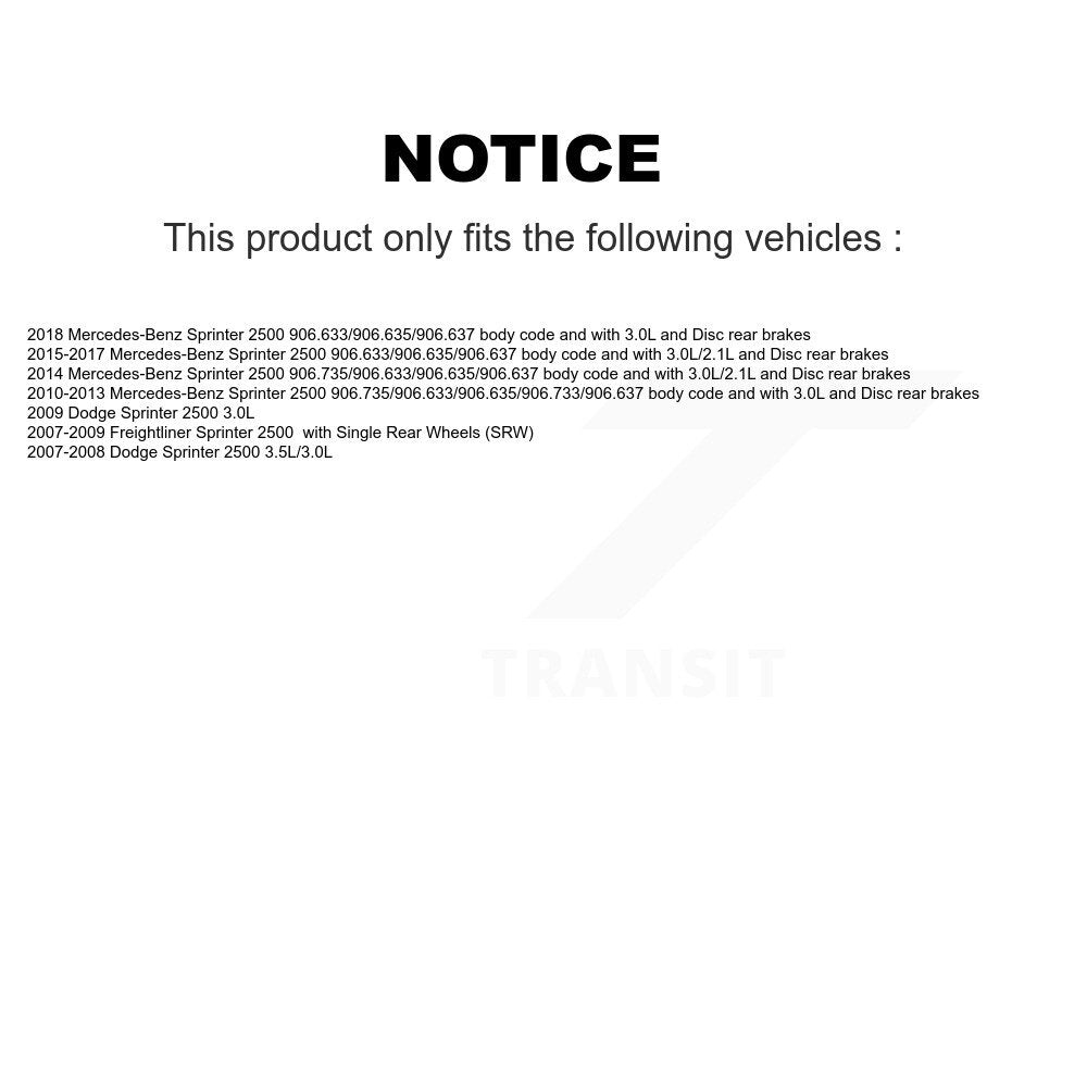 Front Rear Ceramic Brake Pads Extra Wear Sensor Kit For Sprinter 2500 Mercedes-Benz Dodge KNW-100298