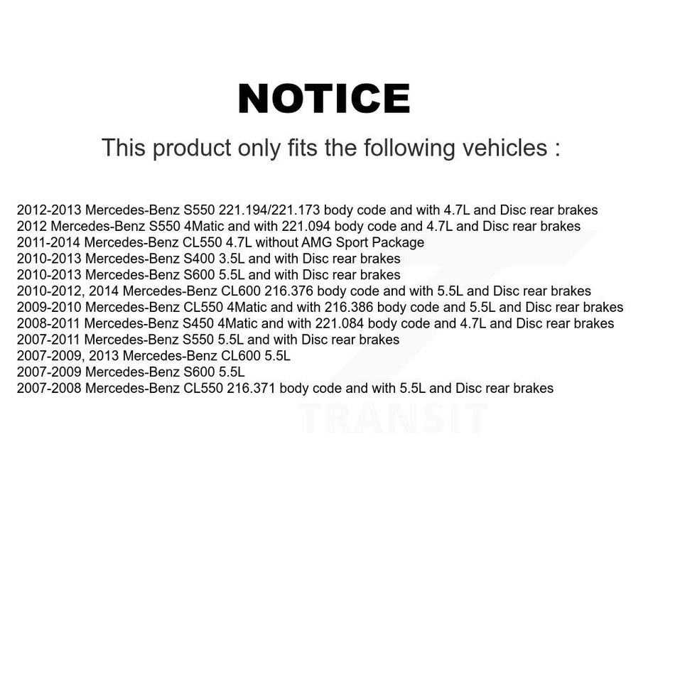 Front Rear Ceramic Brake Pads Wear Sensor Kit For Mercedes-Benz S550 S450 CL550 S400 S600 KNW-100323