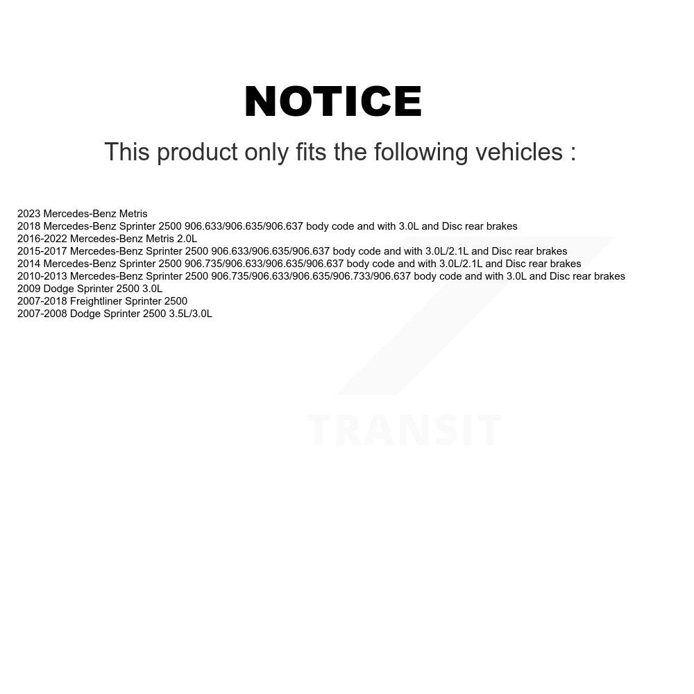 Front Ceramic Disc Brake Pad Wear Sensor Kit For Mercedes-Benz Sprinter 2500 Metris Dodge KNW-100580