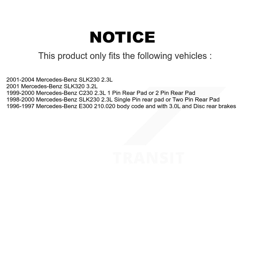 Front Ceramic Disc Brake Pads & Wear Sensor Kit For Mercedes-Benz SLK230 C230 SLK320 E300 KNW-100680