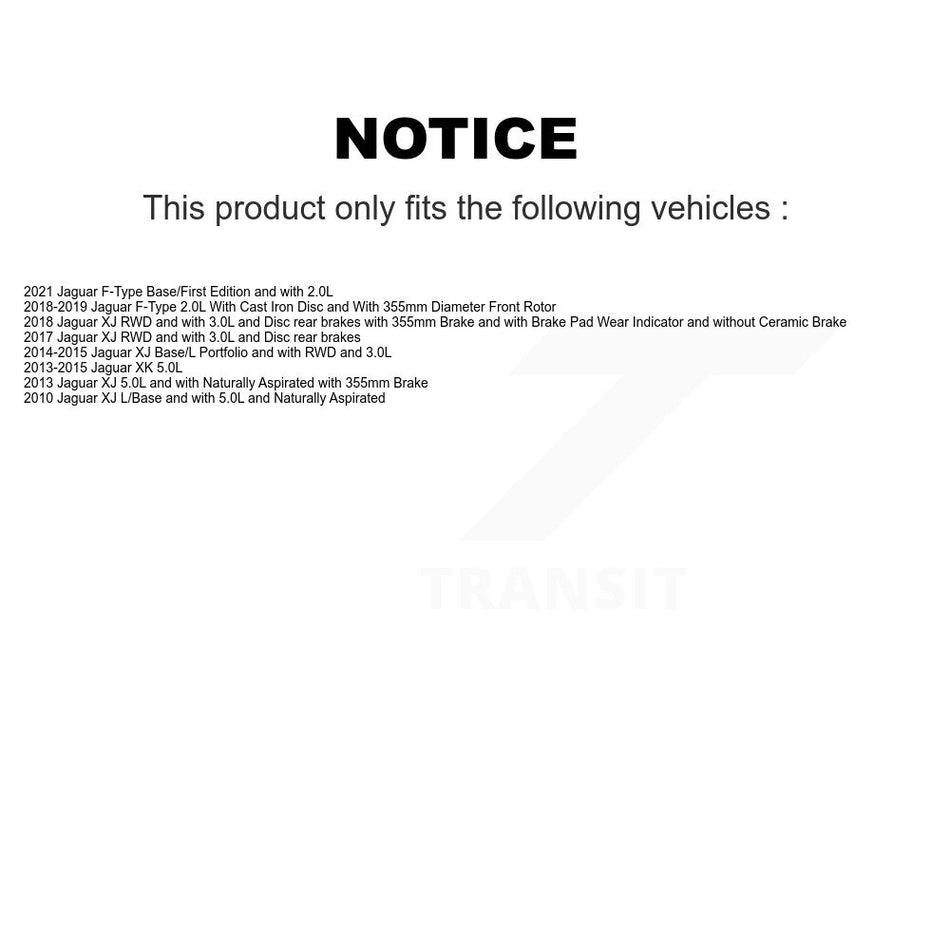 Front Ceramic Disc Brake Pads And Wear Sensors Kit For Jaguar XJ F-Type XK KNW-100691