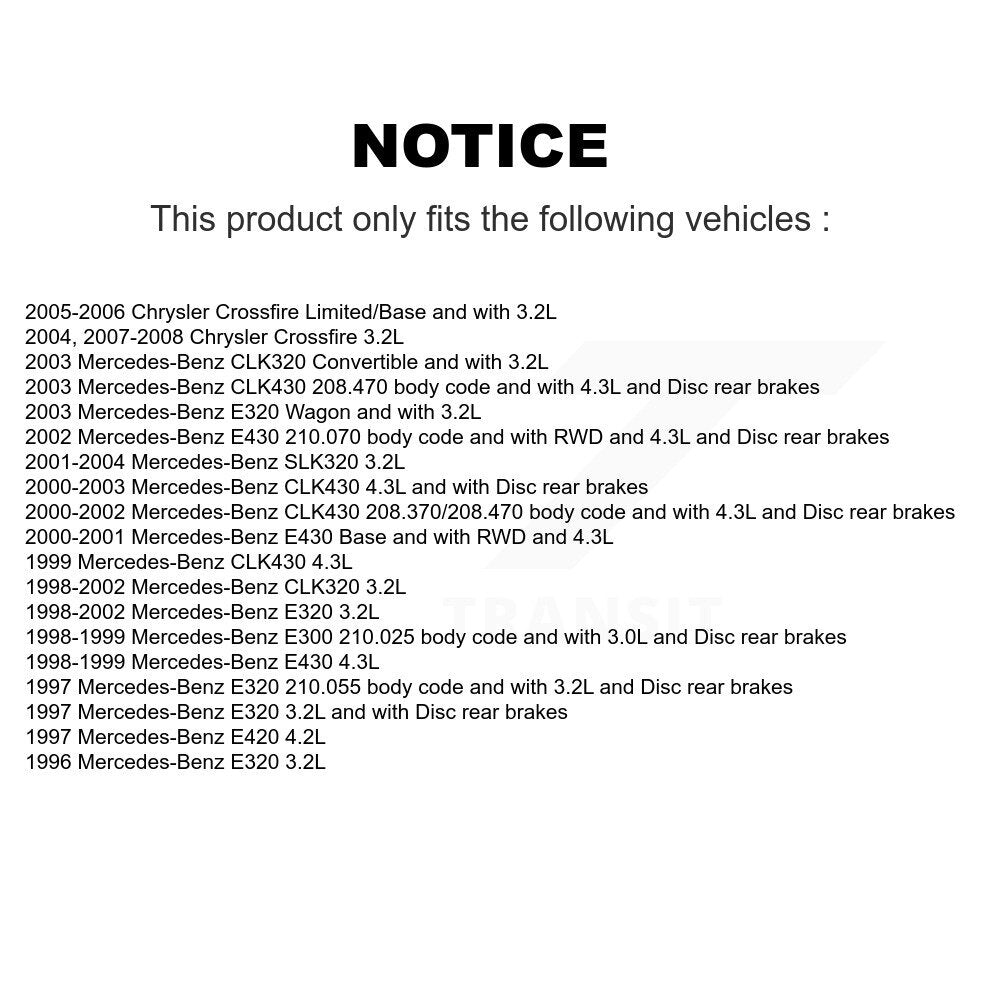 Front Ceramic Brake Pads Wear Sensor Kit For Mercedes-Benz E320 Chrysler Crossfire CLK320 KNW-100699