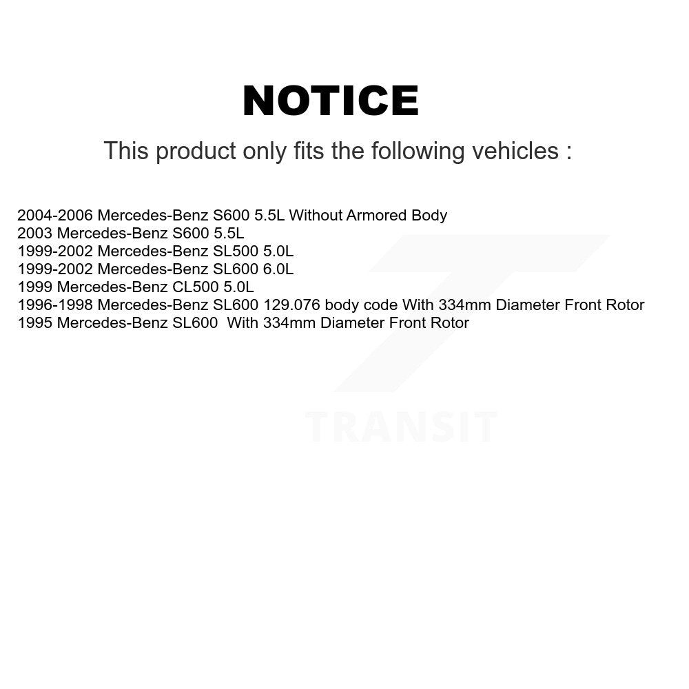 Front Ceramic Disc Brake Pad And Wear Sensor Kit For Mercedes-Benz SL500 SL600 S600 CL500 KNW-100756