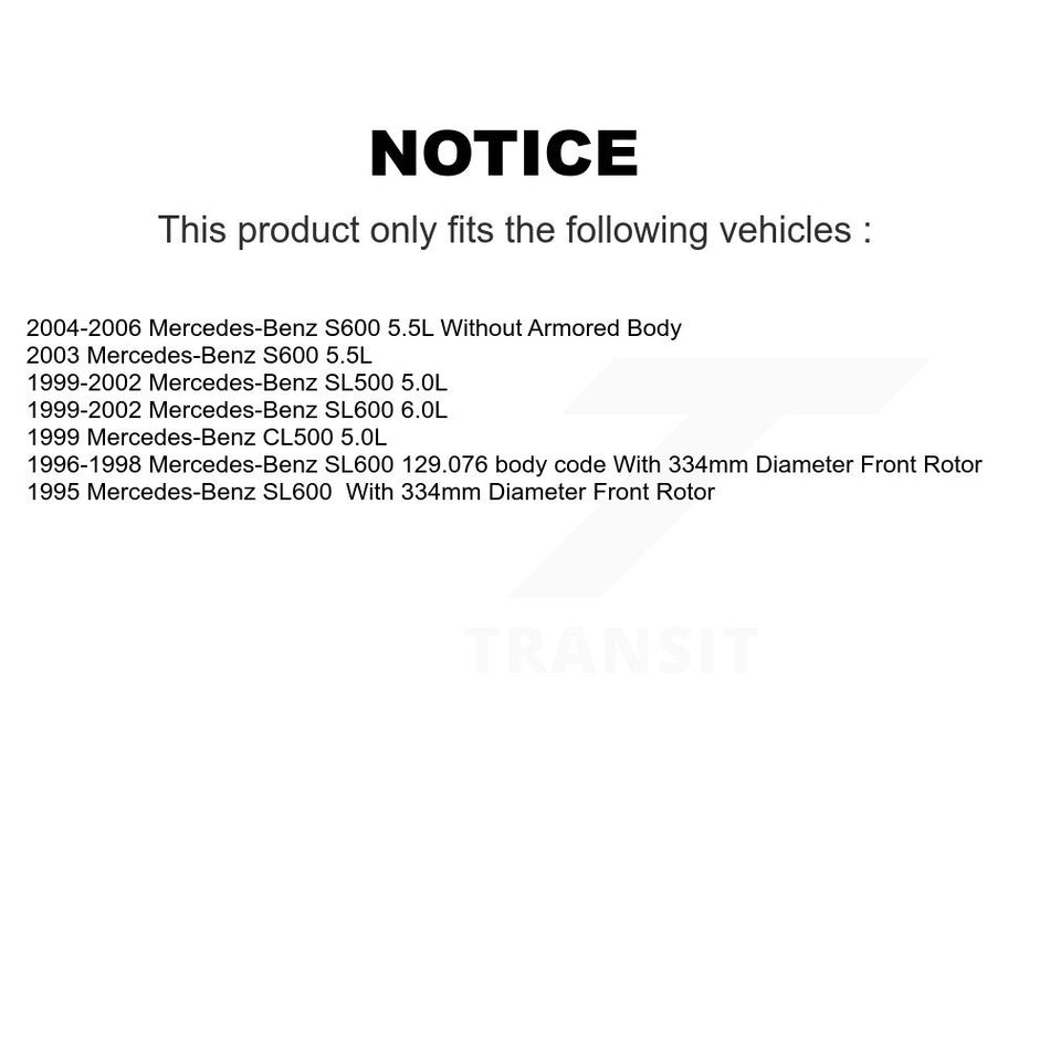 Front Ceramic Disc Brake Pad And Wear Sensor Kit For Mercedes-Benz SL500 SL600 S600 CL500 KNW-100756