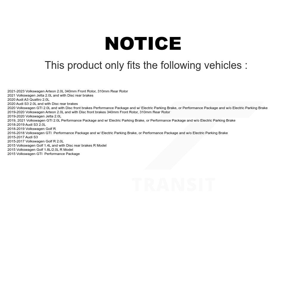 Front Ceramic Brake Pad Extra Wear Sensor Kit For Volkswagen Jetta GTI Golf R Arteon Audi KNW-100763