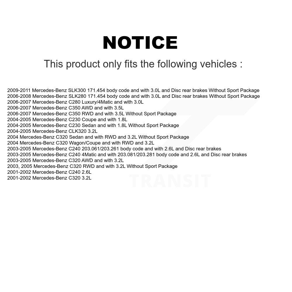 Front Ceramic Brake Pad Wear Sensor Kit For Mercedes-Benz C240 C230 C280 C320 SLK280 C350 KNW-100799
