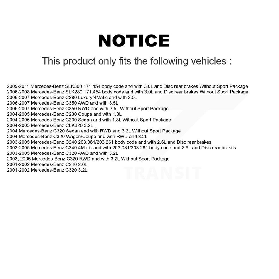 Front Ceramic Brake Pad Wear Sensor Kit For Mercedes-Benz C240 C230 C280 C320 SLK280 C350 KNW-100799