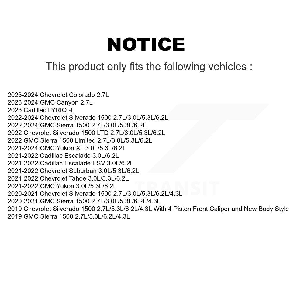 Rear Ceramic Brake Pad Wear Sensor Kit For GMC Chevrolet Silverado 1500 Sierra Limited XL KNW-100879