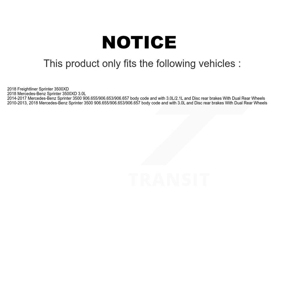 Rear Ceramic Disc Brake Pads Wear Sensor Kit For Mercedes-Benz Sprinter 3500 Freightliner KNW-100896