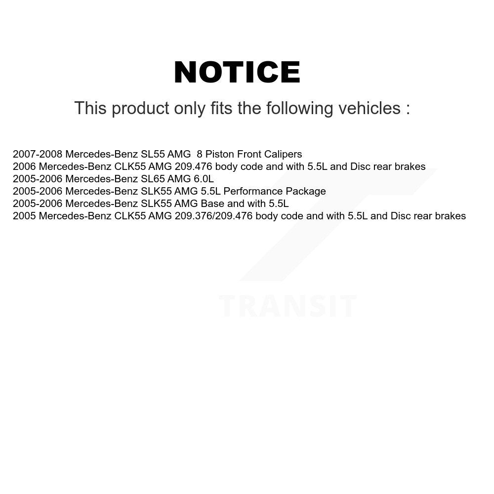 Rear Ceramic Disc Brake Pad & Wear Sensor Kit For Mercedes-Benz SLK55 AMG SL55 SL65 CLK55 KNW-100910