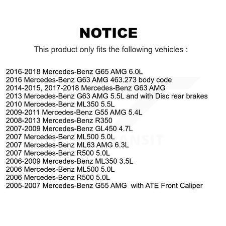 Rear Ceramic Brake Pad & Wear Sensor Kit For Mercedes-Benz ML350 R350 G63 AMG GL450 ML500 KNW-100927
