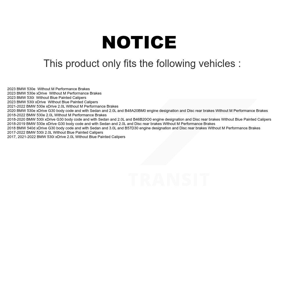 Rear Ceramic Disc Brake Pads And Wear Sensors Kit For BMW 530i xDrive 530e 540d KNW-100991