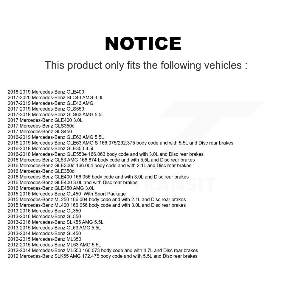 Rear Ceramic Brake Pads Wear Sensor Kit For Mercedes-Benz ML350 GLE400 GLE350 GL350 GLE43 KNW-100996