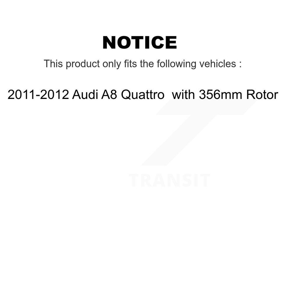 Rear Ceramic Brake Pad And Wear Sensor Kit For 2011-2012 Audi A8 Quattro with 356mm Rotor KNW-101057