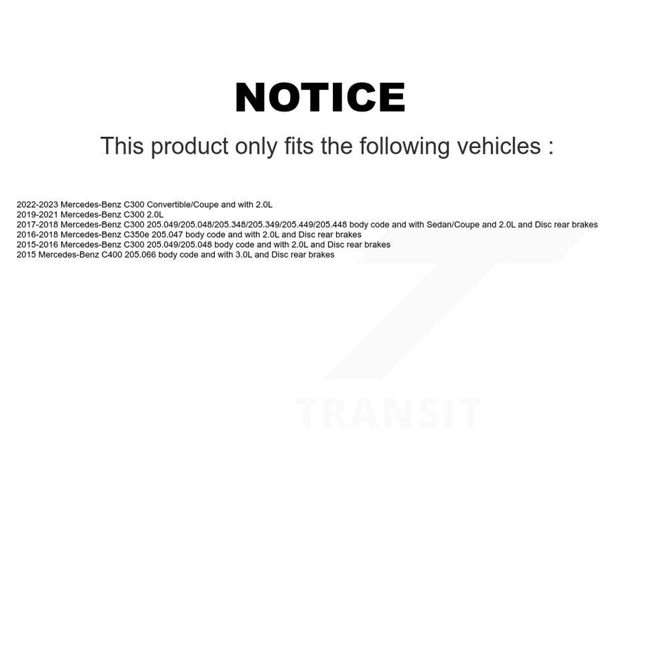 Rear Ceramic Disc Brake Pads And Wear Sensors Kit For Mercedes-Benz C300 C400 C350e KNW-101066