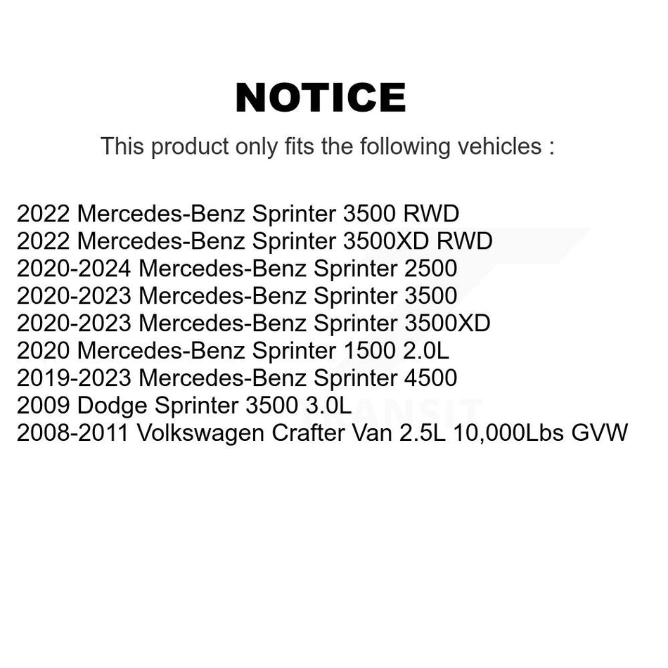 Front Ceramic Brake Pads Wear Sensor Kit For Mercedes-Benz Sprinter 2500 3500 4500 3500XD KNW-101349