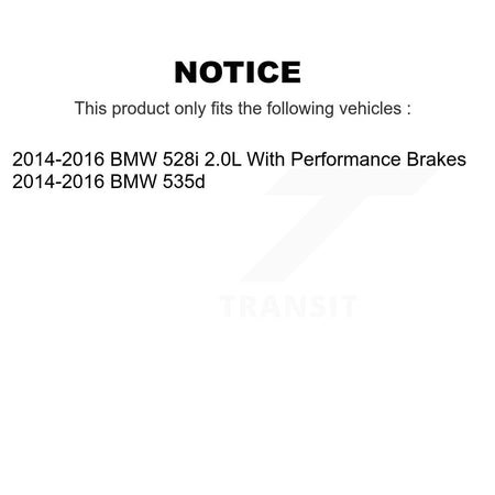 Front Rear Ceramic Disc Brake Pads And Wear Sensors Kit For 2014-2016 BMW 528i 535d KNW-101410