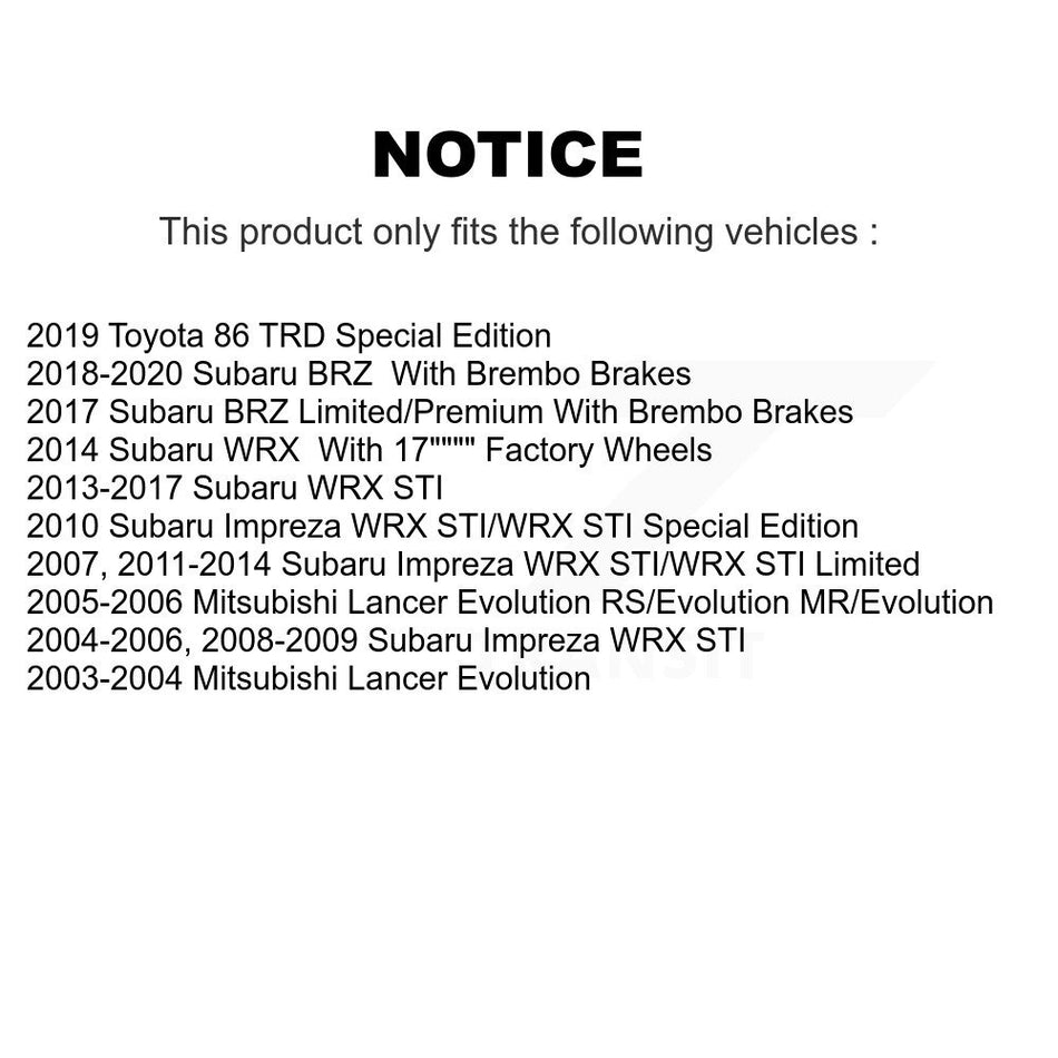 Front Rear Semi-Metallic Brake Pads Kit For Subaru Impreza Mitsubishi Lancer WRX STI BRZ KPF-100011