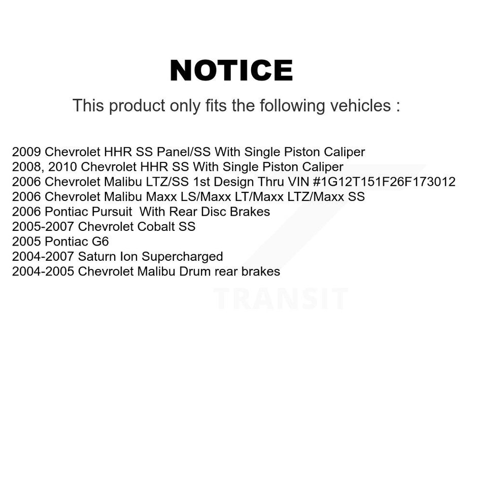 Front Rear Semi-Metallic Brake Pads Kit For Chevrolet Cobalt Malibu Saturn Ion HHR Pontiac G6 Pursuit KPF-100018