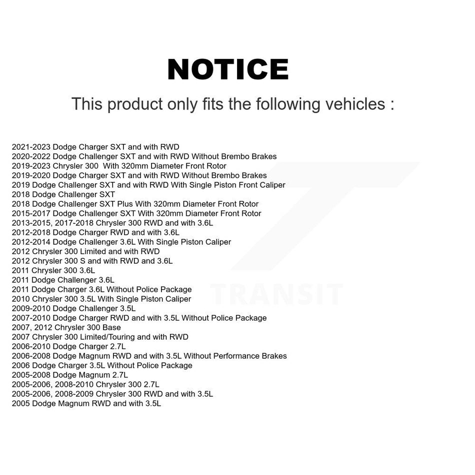 Front Rear Semi-Metallic Brake Pads Kit For Dodge Charger Chrysler 300 Challenger Magnum KPF-100027