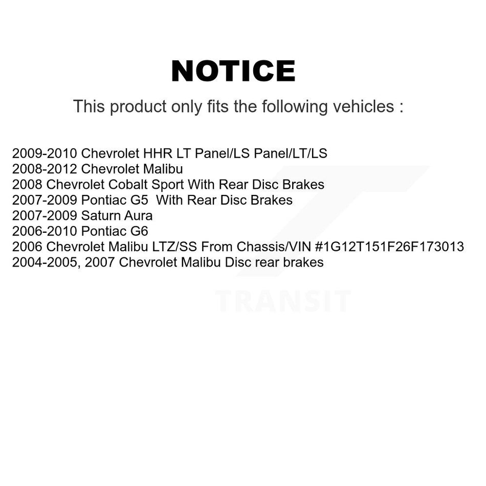 Front Rear Semi-Metallic Brake Pads Kit For Chevrolet Malibu Pontiac G6 Cobalt Saturn Aura HHR G5 KPF-100068