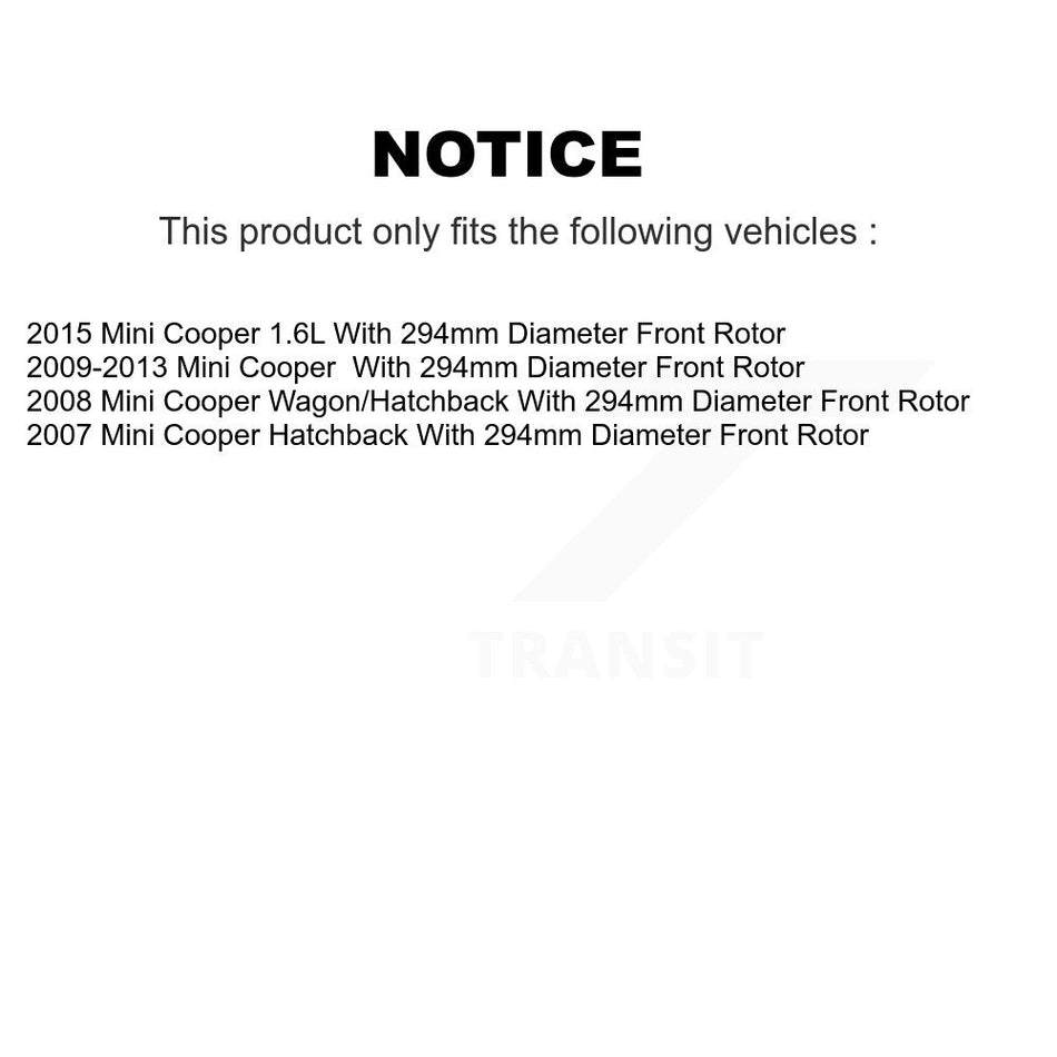 Front Rear Semi-Metallic Brake Pads Kit For Mini Cooper With 294mm Diameter Rotor KPF-100083