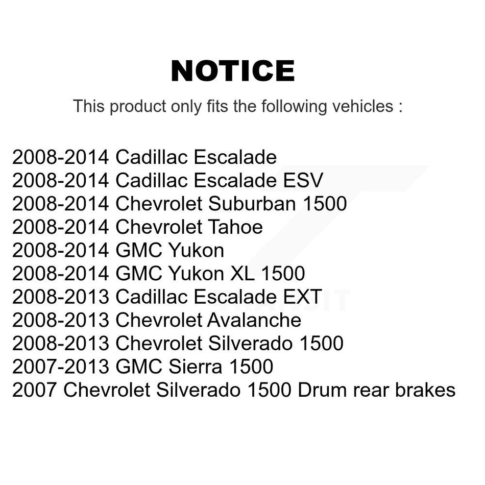 Front Rear Semi-Metallic Brake Pads Kit For Chevrolet Silverado 1500 GMC Sierra Tahoe Suburban Yukon Cadillac XL Avalanche Escalade ESV EXT KPF-100137