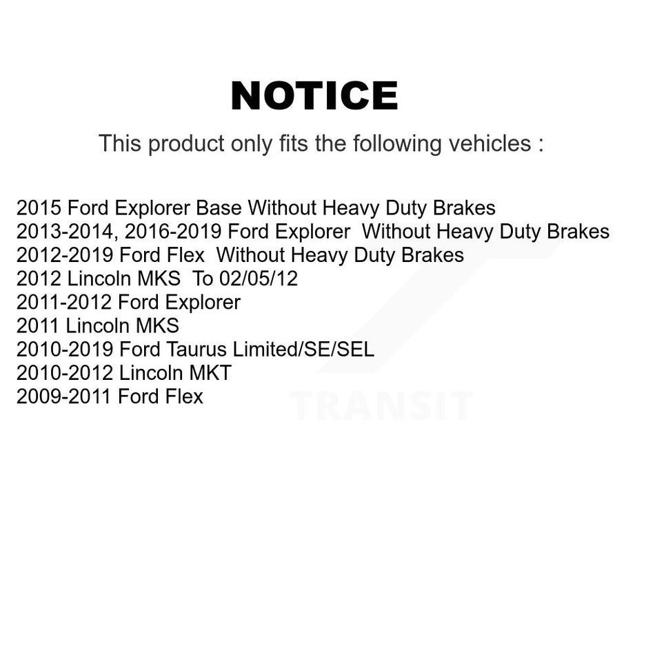 Front Rear Semi-Metallic Brake Pads Kit For Ford Explorer Taurus Flex Lincoln MKT MKS KPF-100205